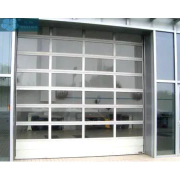 Puerta de garaje seccional de la hoja de perspex de marco de aluminio